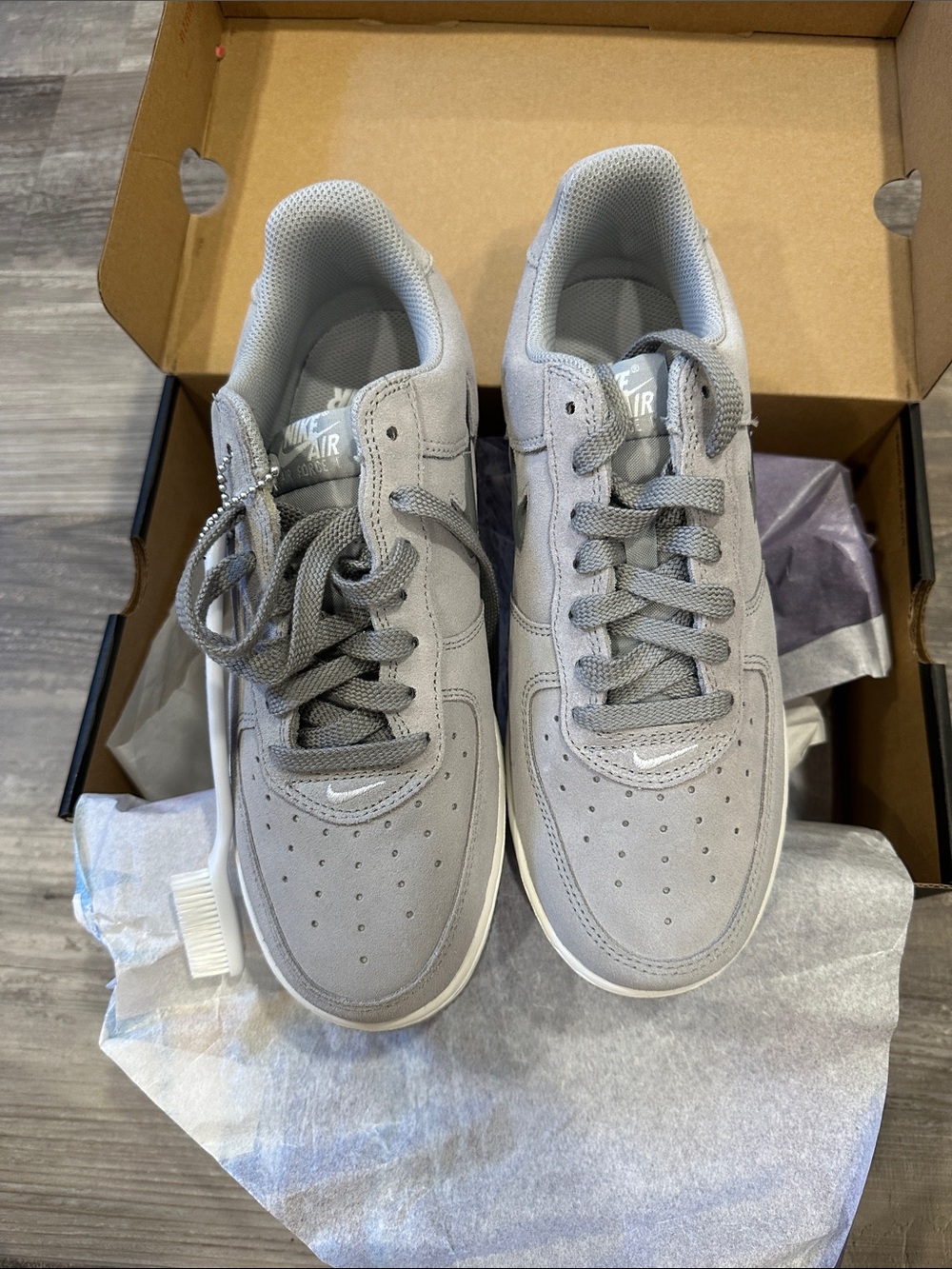 New in box Nike Air Force 1 low retro light smoke grey